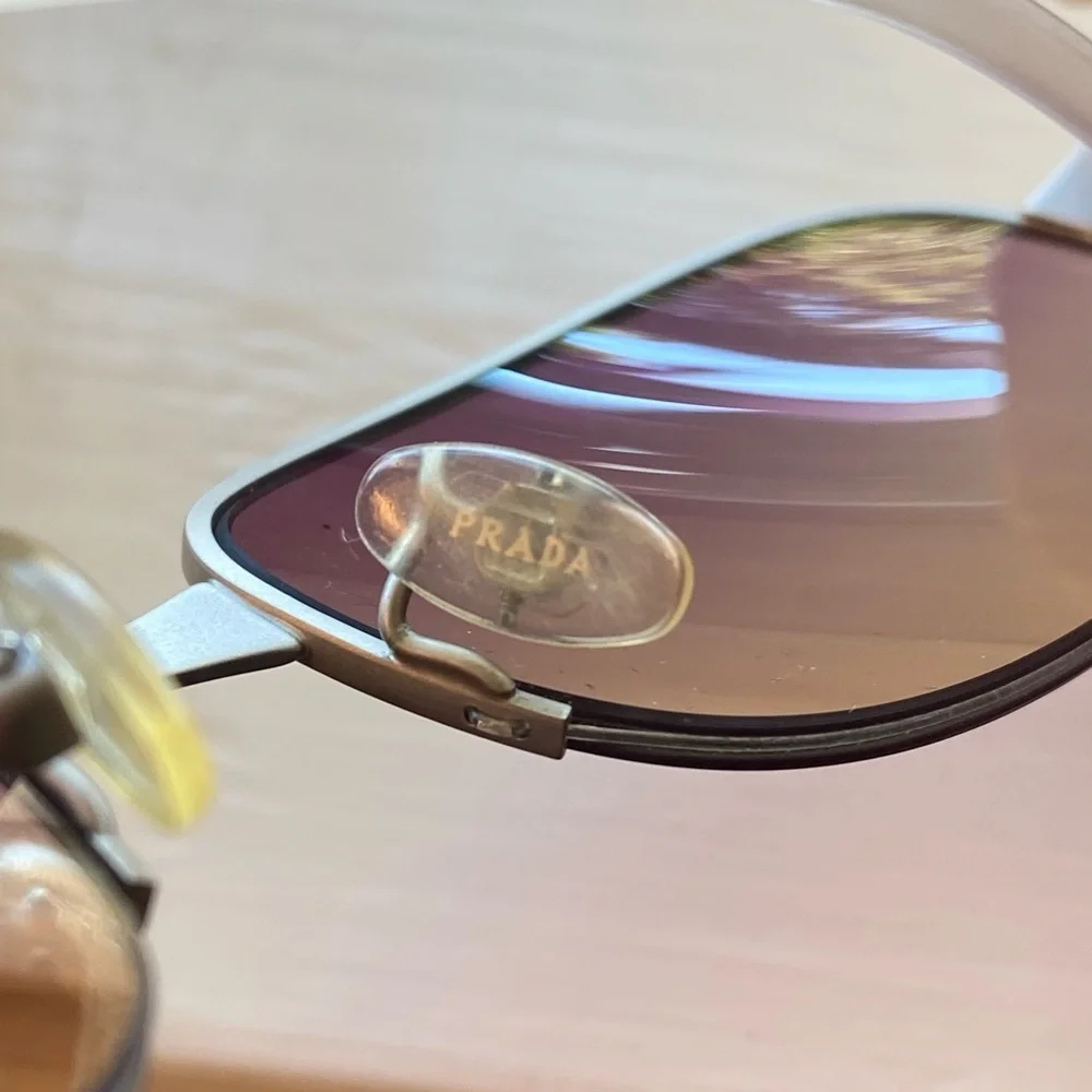 Prada #SPR 60C 2AC-1L1 Silver Rectangular Sunglasses – Made in Italy - Picture 3 of 5